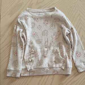 Garanimals Cream Waffle Knit Toddler Pullover with Pink & Brown Accents💜